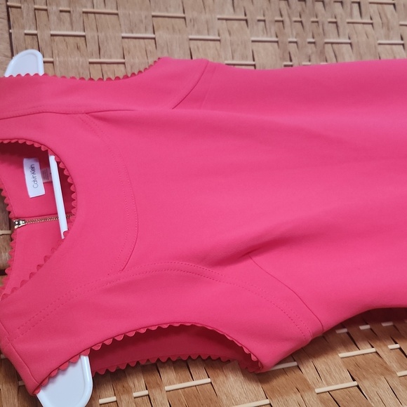 Calvin Klein, Women's Coral Pink Spring, Summer, Sleeveless Sheath Dress Sz 4 - Picture 2 of 9